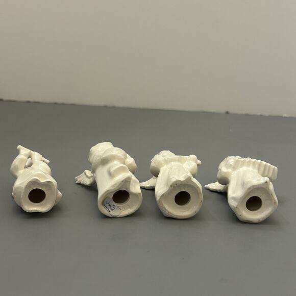 Goebel Angel Cherubs Horn Flute Instruments Figurine W. Germany Set of 4 Vintage - Picture 4 of 10